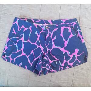 LILLY PULITZER BLUE/PINK SHORTS W/ POCKETS; SIZE 4